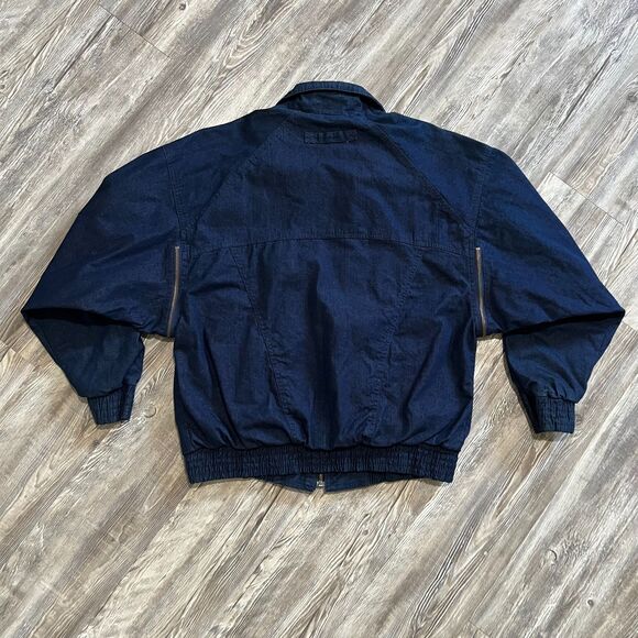 Nike Force Vintage Denim Bomber Jacket Men’s Small 90s Zip Up Made in Taiwan - Picture 2 of 13